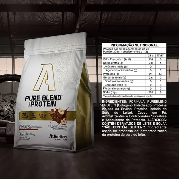 Whey Pure Blend 100% Protein Lacto-Free (Pacote 907g) Creme de Avelã