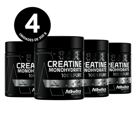 Creatine 100% Pure Natural Pack com 4 Potes de 300g cada